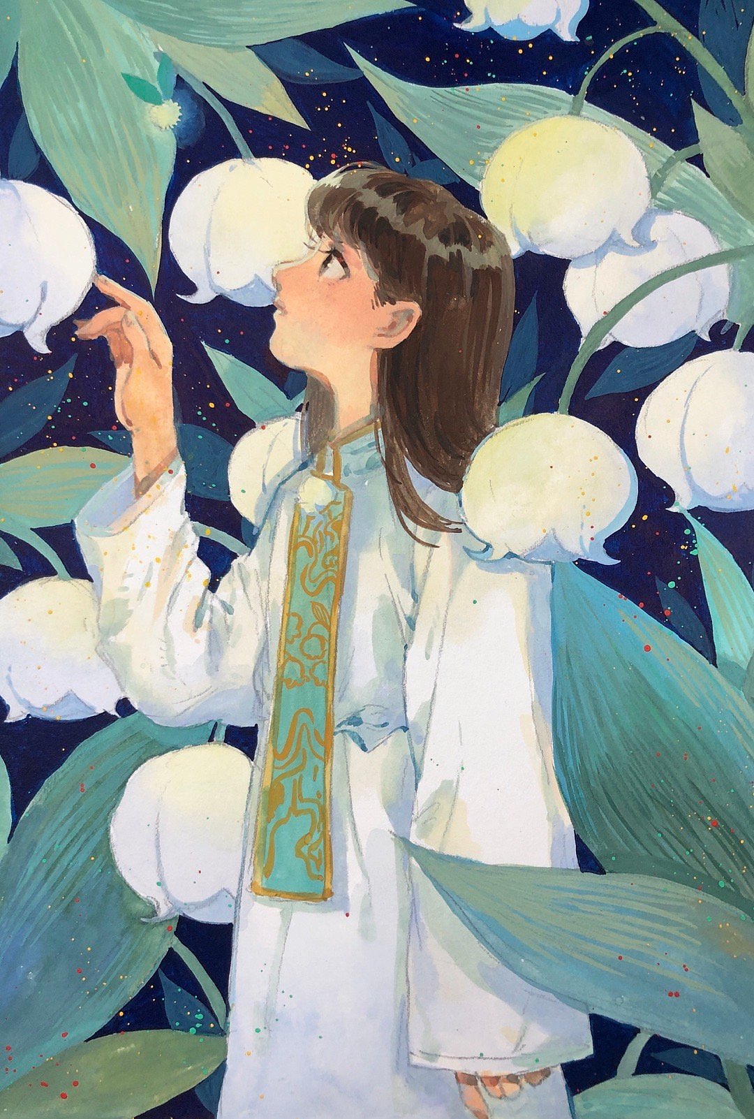 走在巨大的风铃草中,邂逅了可爱的精灵