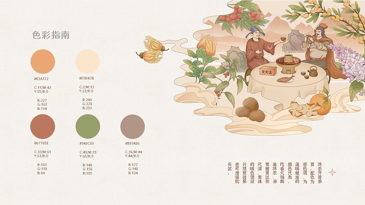 天天清X橘猫 国潮手绘草本茶包装设计第二弹