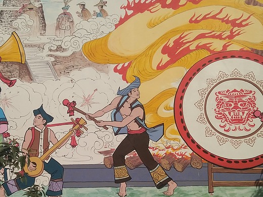 玉溪峨山万和村彝族文化墙体彩绘-锦泰彩绘13619634903