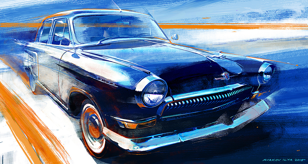 GAZ 21, Volga（图ZMTU1NDQ1OTgw） - 商业插画 - 站酷设计师Avakov原创素材 - 站酷ZCOOL