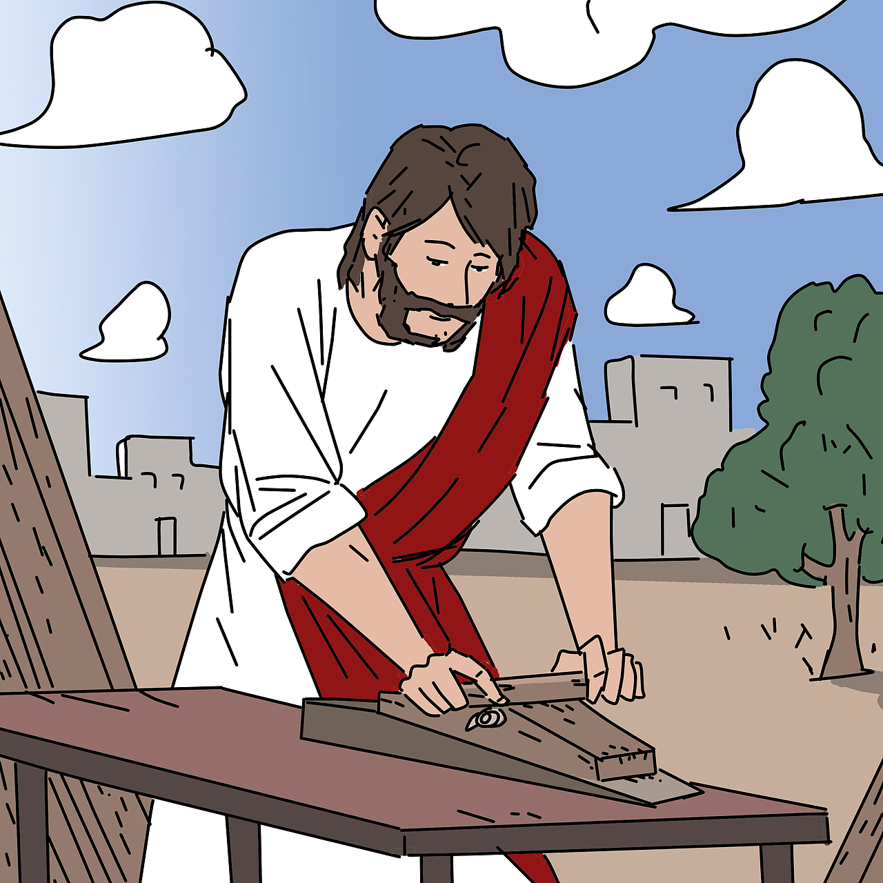 我想耶稣传道之前的木匠生涯应该是很幸福的.