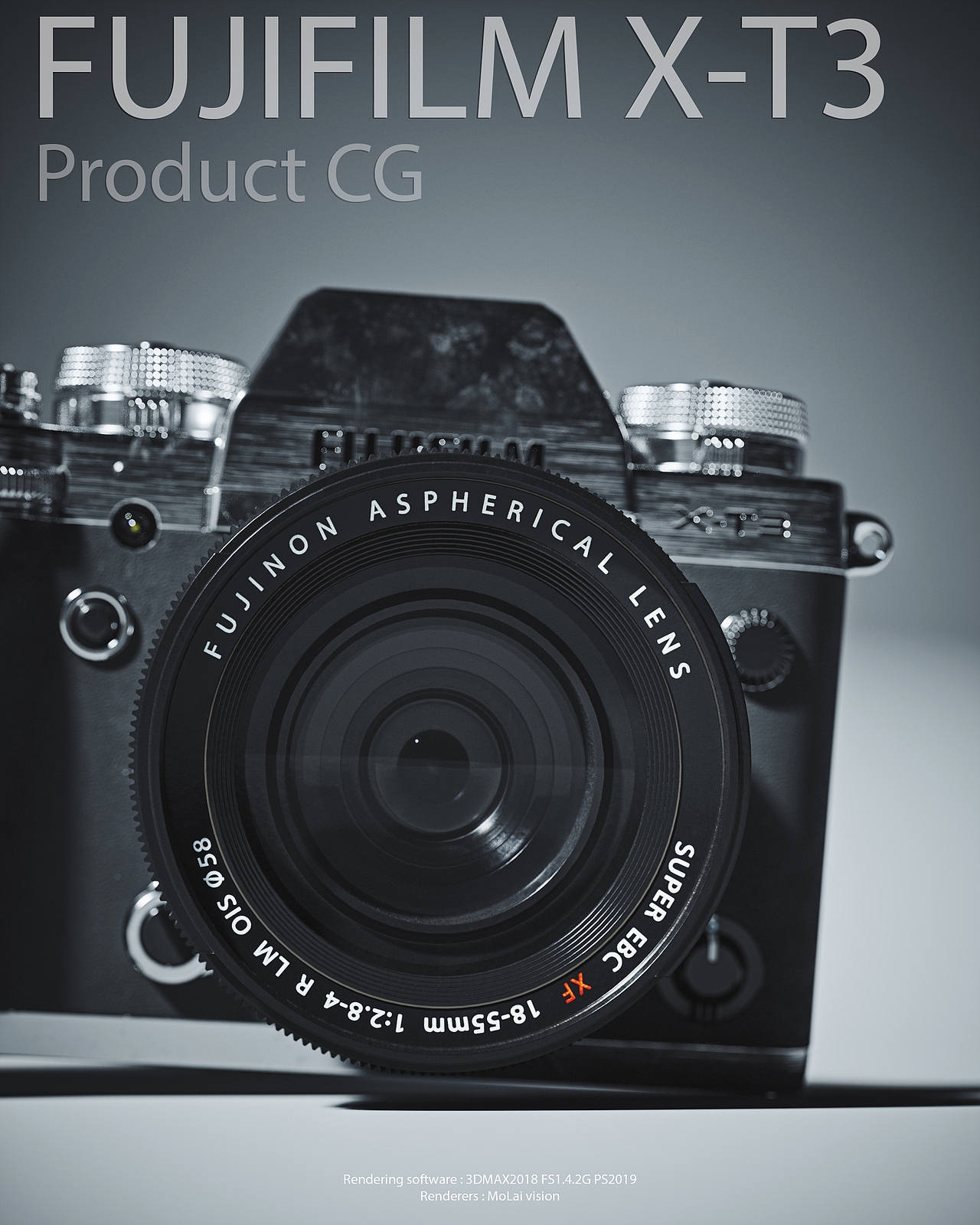 (FUJIFILM) X-T3/XT3 (镜面版)产品渲染图
