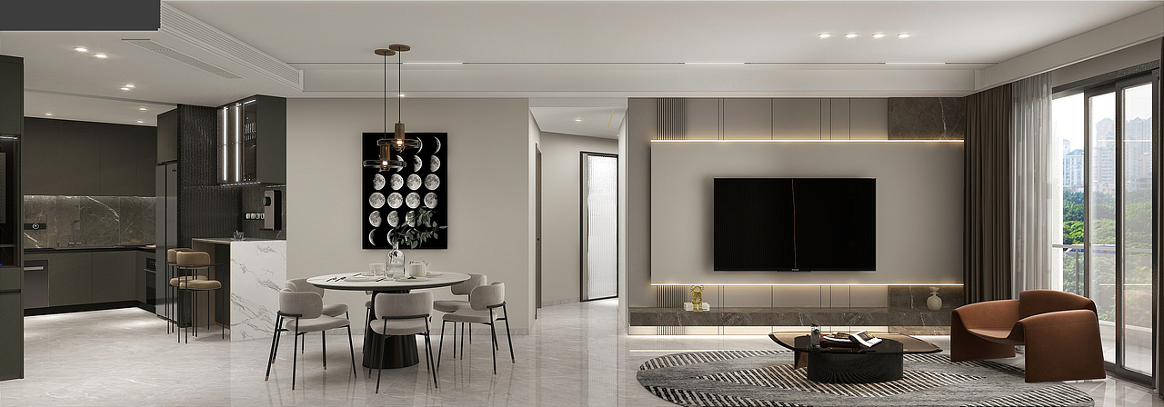 新作 | 90m² 两居室 深色系 现代风格  