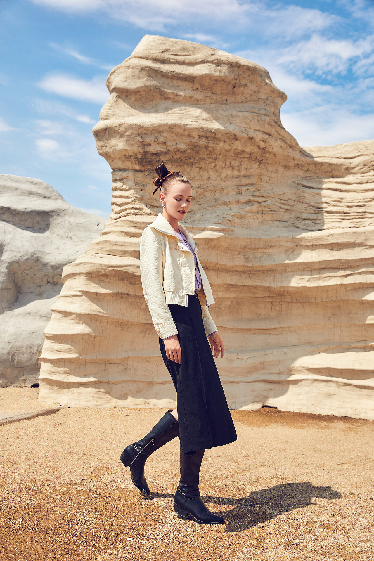 羽绒服冬装外景拍摄 大衣风衣秋装外模 广州拍摄基地