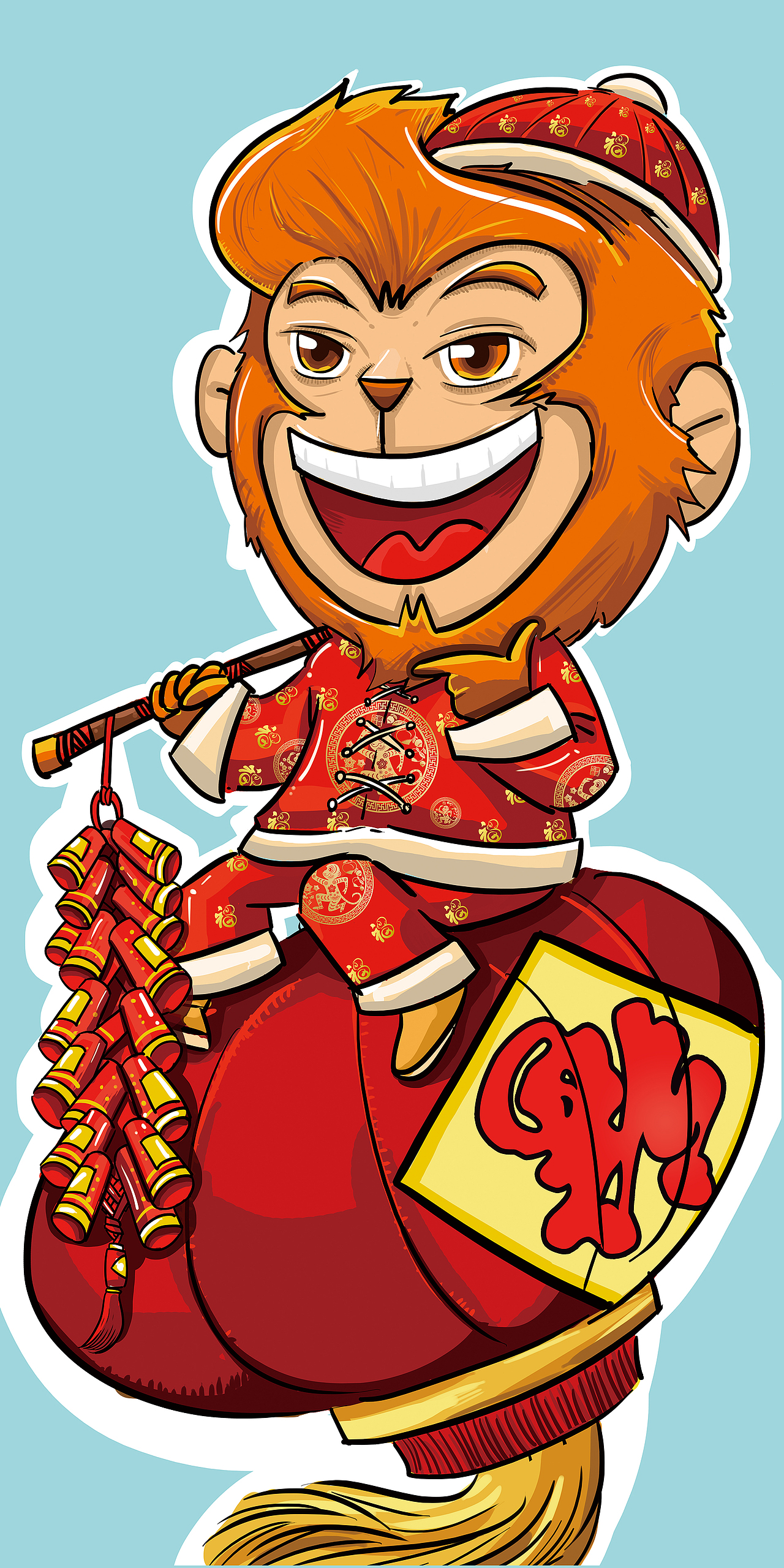 猴子来啦|插画|艺术插画|大文大李_原创作品-站酷zcool