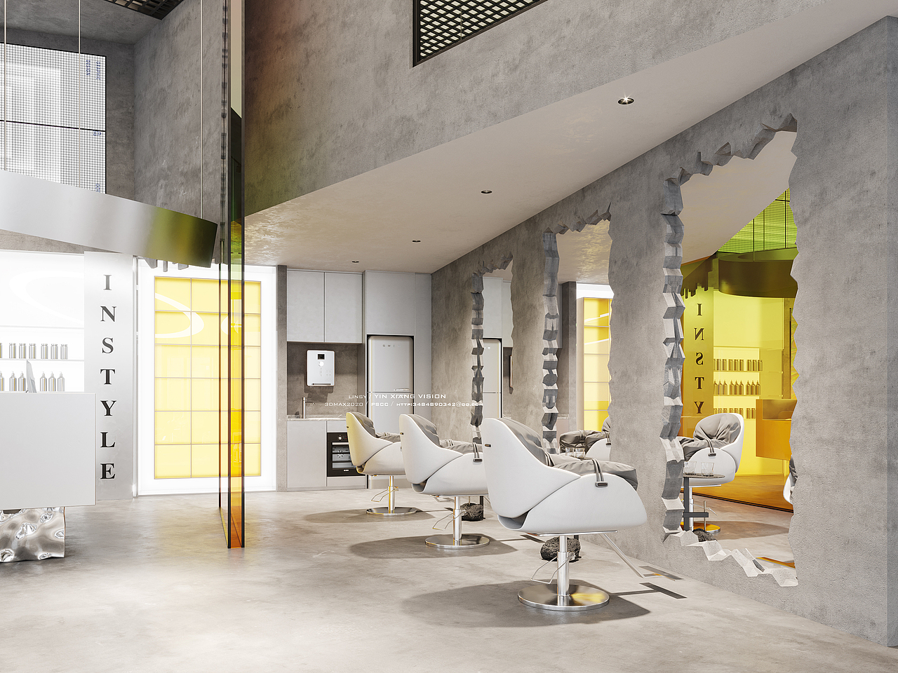 潮流理发店空间表现