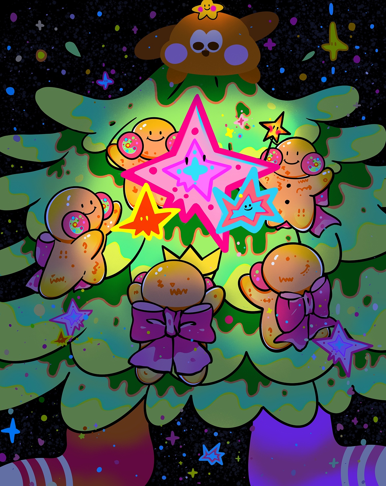 圣诞树和姜饼人的故事（图ZMzAwNjU4MDA0） - 儿童插画 - 站酷设计师一口碗WAN原创素材 - 站酷ZCOOL