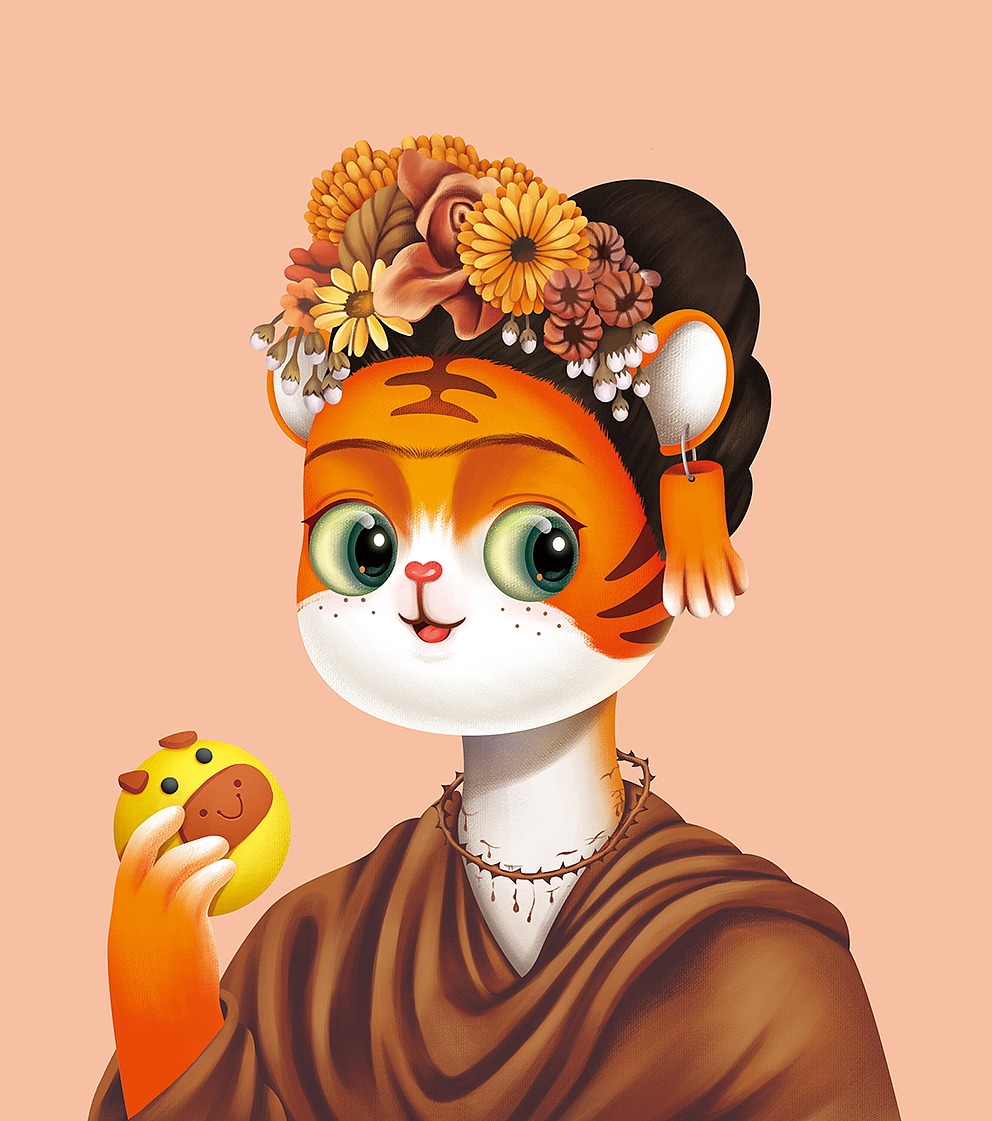 2022虎年新年台历——名画也吃货（图ZMjc5MTczMDYw） - 商业插画 - 站酷设计师虎妞666原创素材 - 站酷ZCOOL