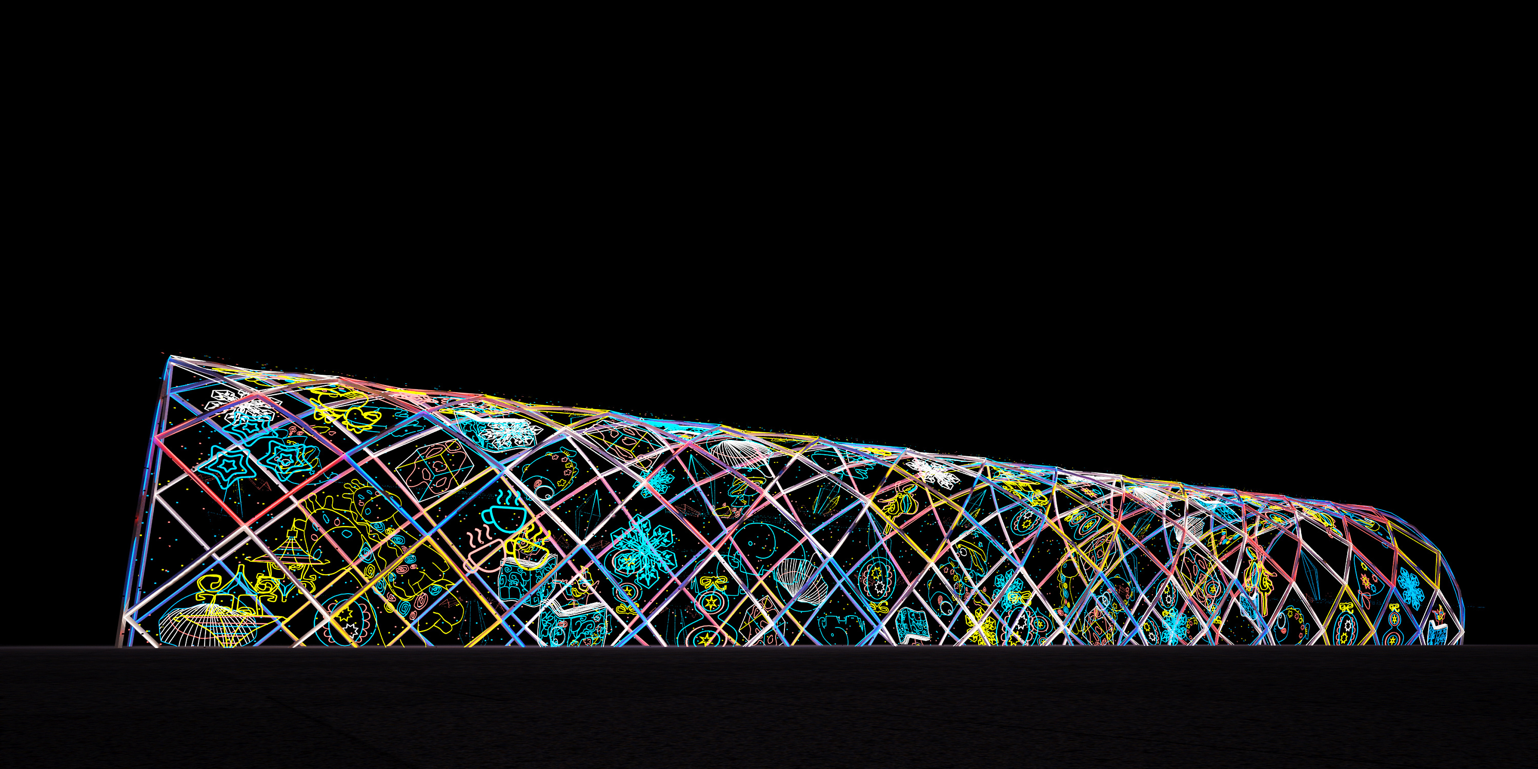 "万花筒"灯光长廊美陈