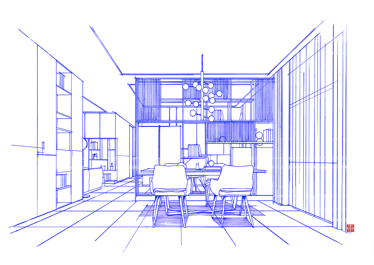 室内手绘线稿|空间|家装设计|绘聚设计教育 - 原创作品 - 站酷 (zcool