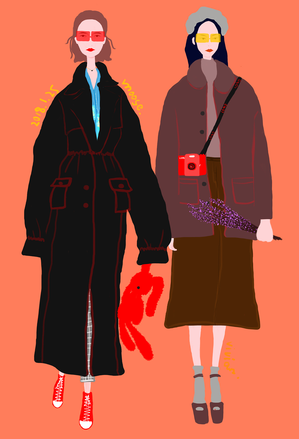 moose&Vivian穿搭第一弹（图ZMTA2ODUxODY4） - 艺术插画 - 站酷设计师mooseer原创素材 - 站酷ZCOOL