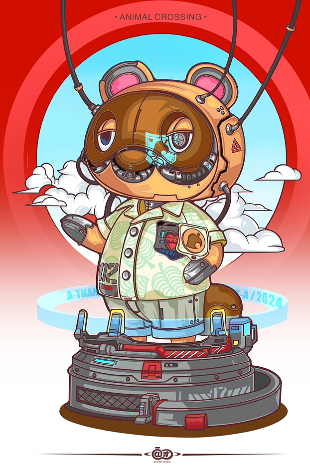 动物森友会•机械狸克（图ZMzYwNjgxNTY0） - 商业插画 - 站酷设计师l阿团l原创素材 - 站酷ZCOOL