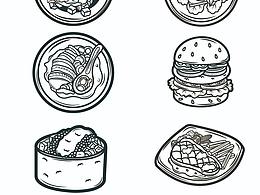 潮流插画食物