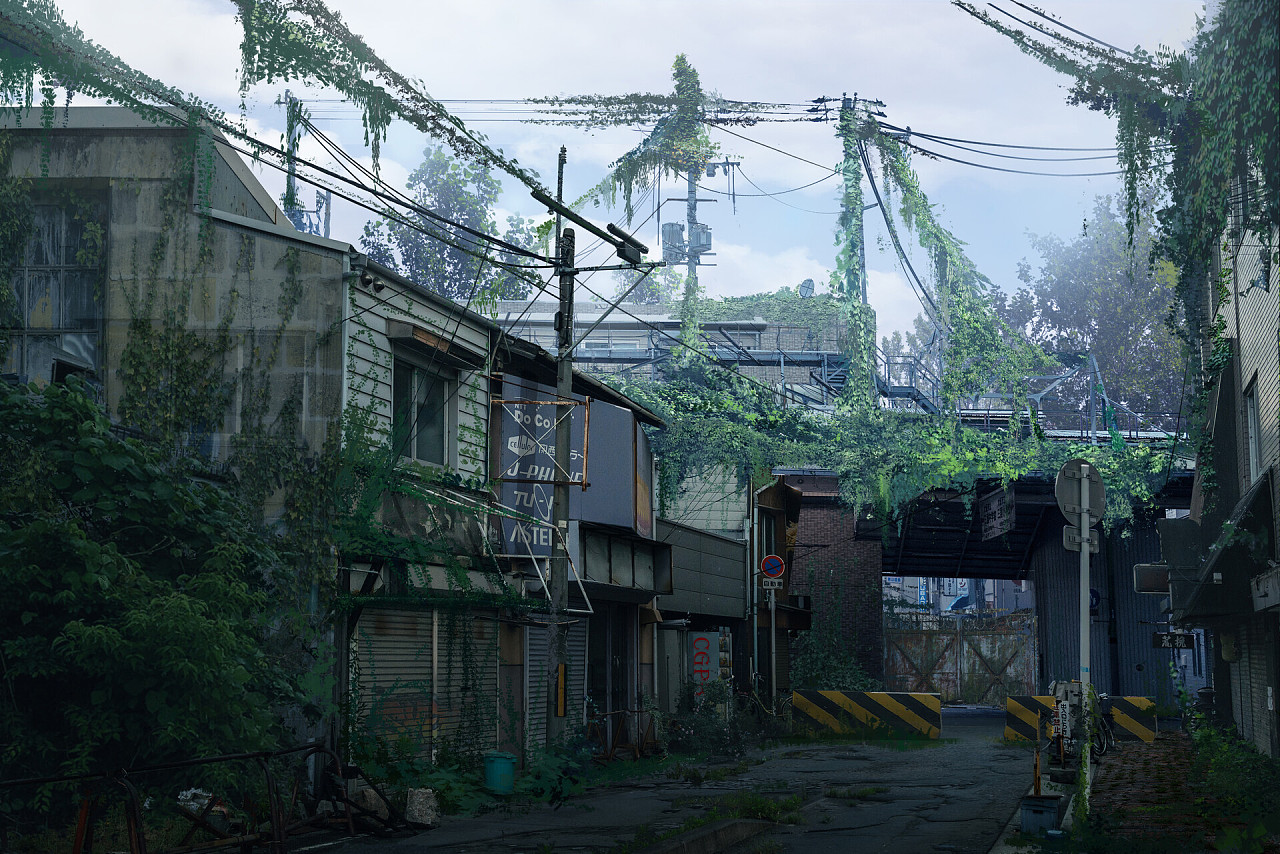 末日下的街道|插画|概念设定|十不自 - 原创作品 - 站酷 (zcool)