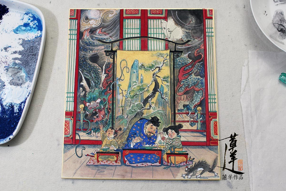 古风十二星座【射手】+二十四节气【冬至】(图ZMjI5NDU4MDg=) - 绘画 - 站酷设计师莲羊原创素材 - 站酷ZCOOL
