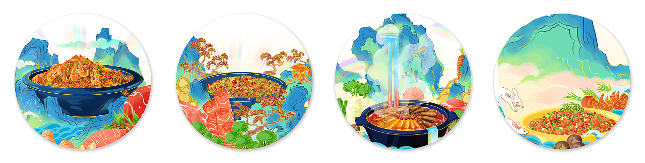 张记系列菜品长卷绘制（图ZMjMwNzc5MTY4） - 商业插画 - 站酷设计师土toofer匪原创素材 - 站酷ZCOOL