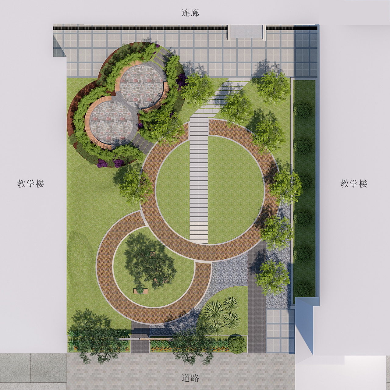 校园绿化设计图图片