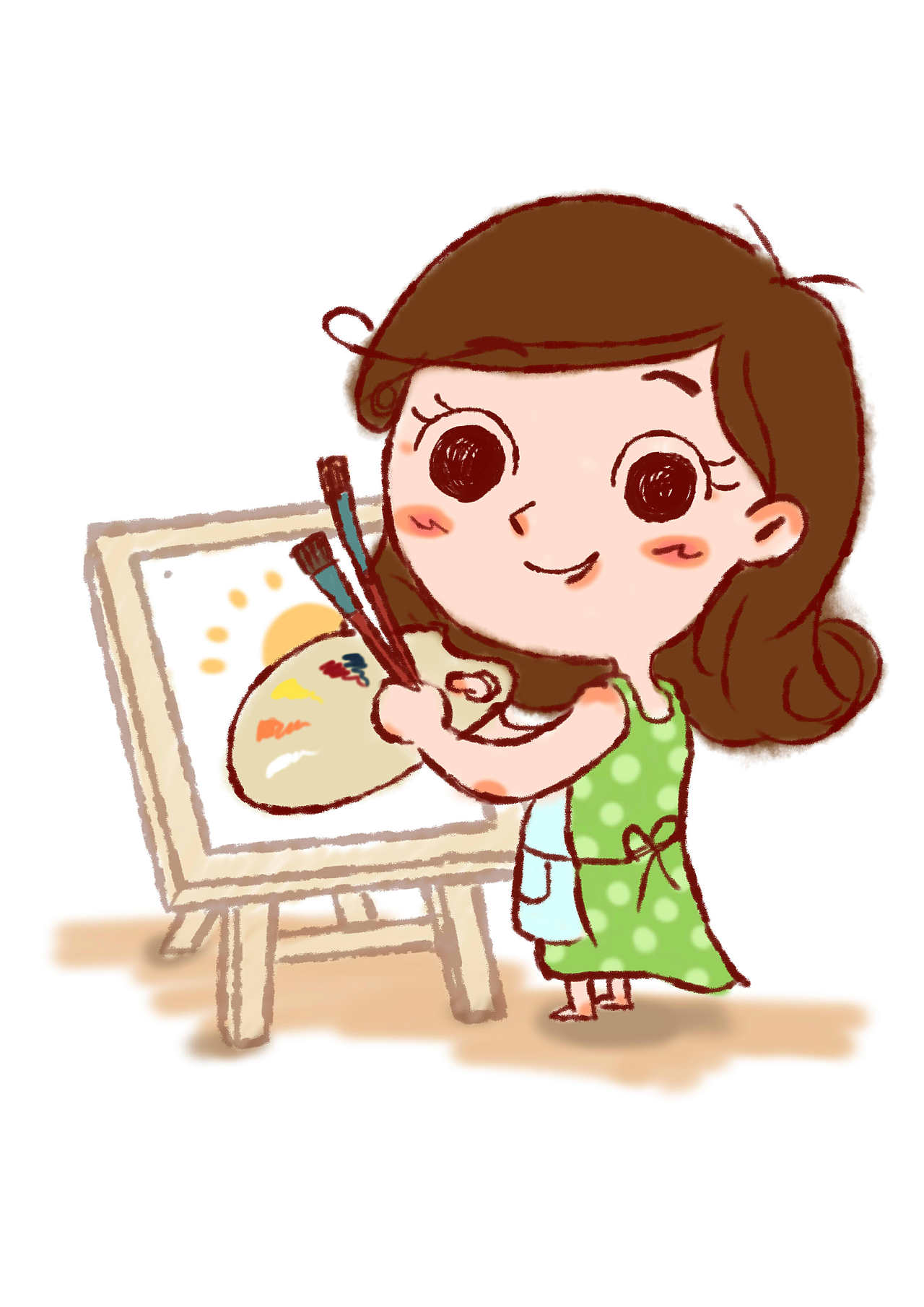 最喜欢的还是拿着画笔画画的我!