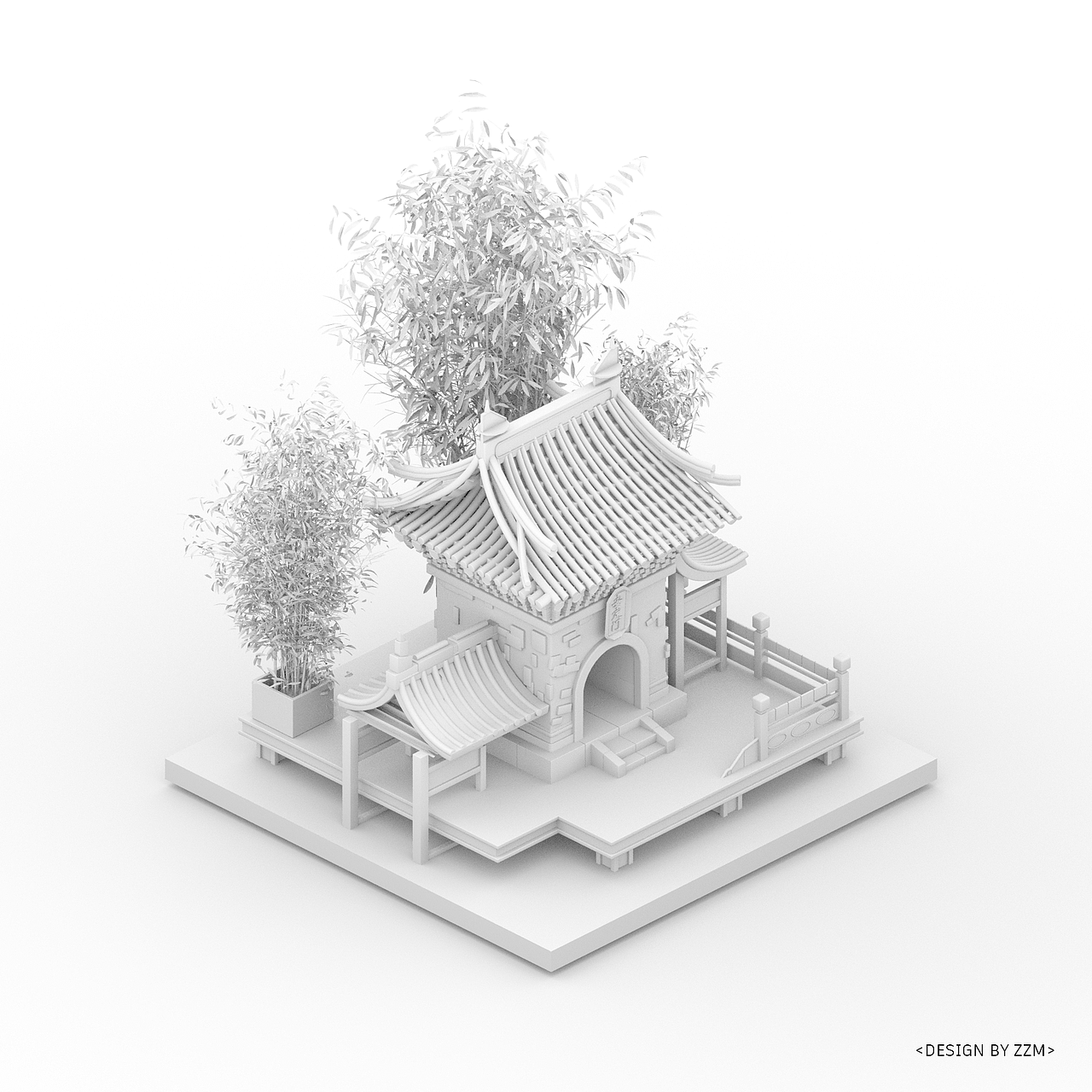 三维蜂巢行动-卡通古建（图ZMzE3MjIwNTI4） - 场景 - 站酷设计师拟哒耶原创素材 - 站酷ZCOOL