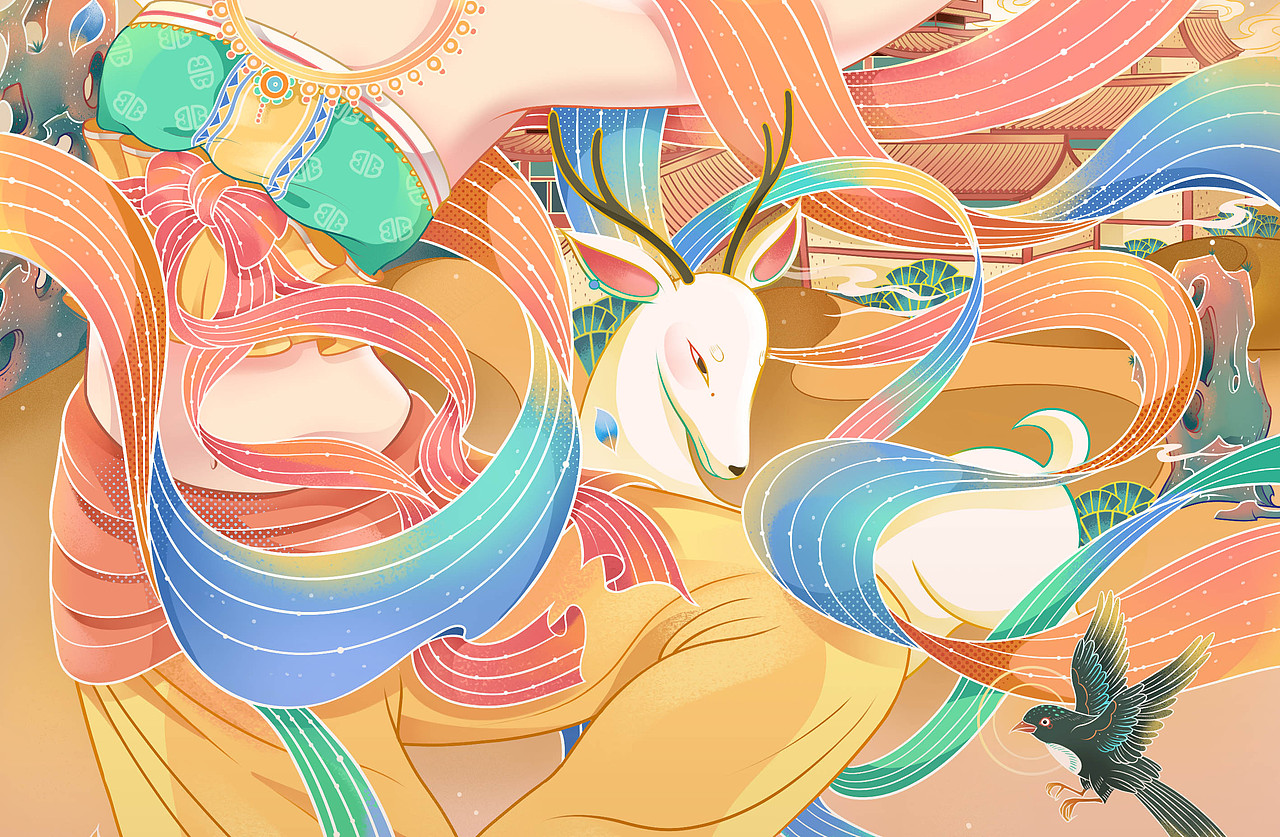 敦煌 | 舞伎(二)（图ZMjIwOTI2OTA4） - 创作习作 - 站酷设计师麻吉利亚原创素材 - 站酷ZCOOL