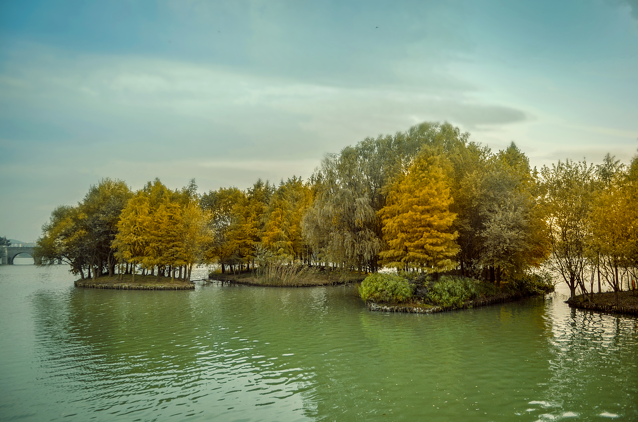 初冬湘湖的湖光山色