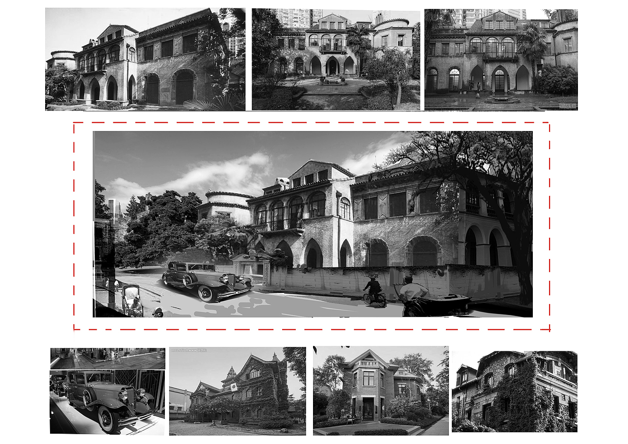 民国上海1930年代 场景概念设计 别墅区中景（图ZMTU4NzgxMDMy） - 概念设定 - 站酷设计师AAA概念设计原创素材 - 站酷ZCOOL