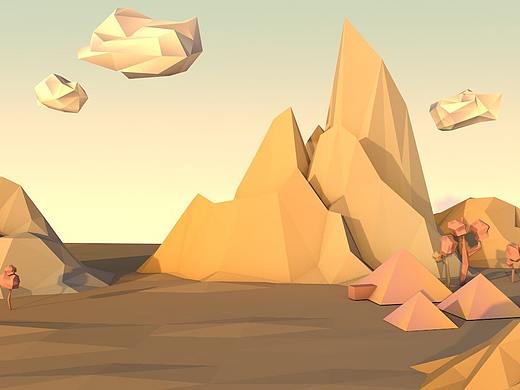 C4D练习合集 low poly 低多边形 3d建模