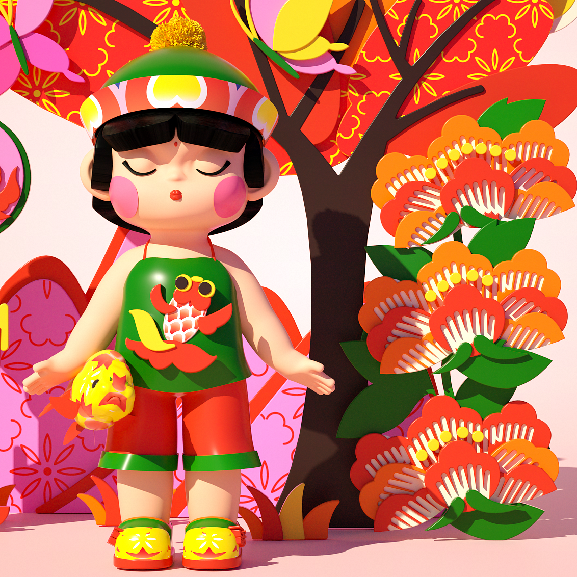 基于对杨家埠年画的研究做出的创新设计（图ZMjE4NjQ5Mzk2） - IP形象 - 站酷设计师隽一吖原创素材 - 站酷ZCOOL
