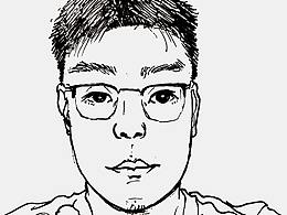手绘黑白线稿头像