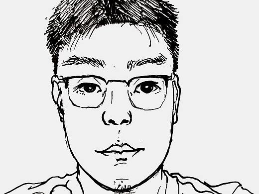 手绘黑白线稿头像