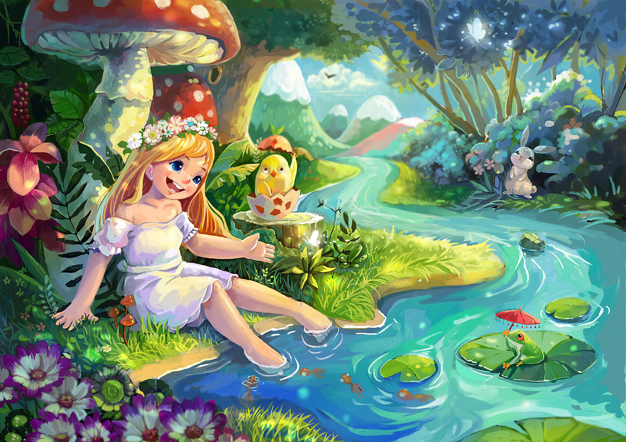 你好啊，夏天！（图ZMzA1OTE3OTY=） - 儿童插画 - 站酷设计师小岸小菜刀原创素材 - 站酷ZCOOL