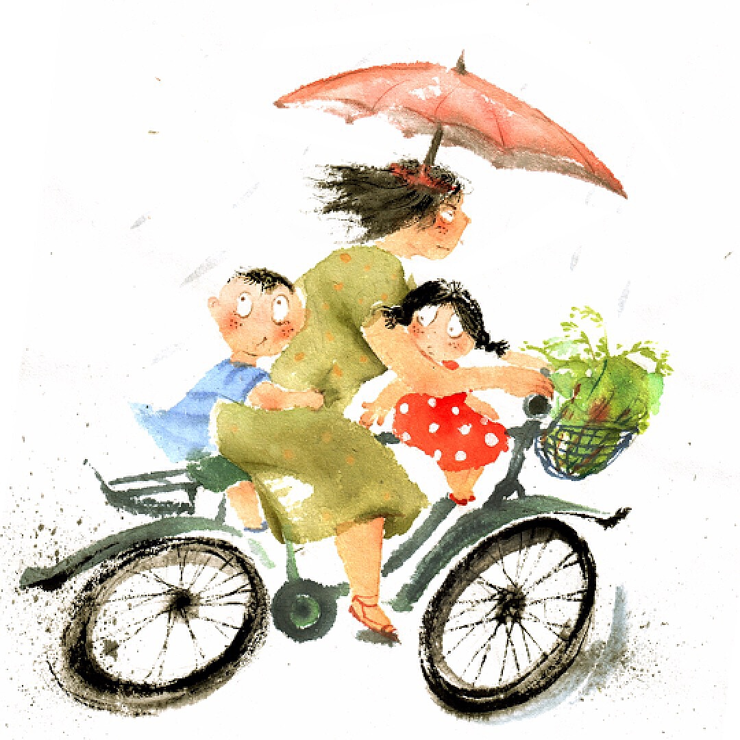 人们撑着雨伞在秋天的雨中行走插画图片素材_ID:421558138-Veer图库