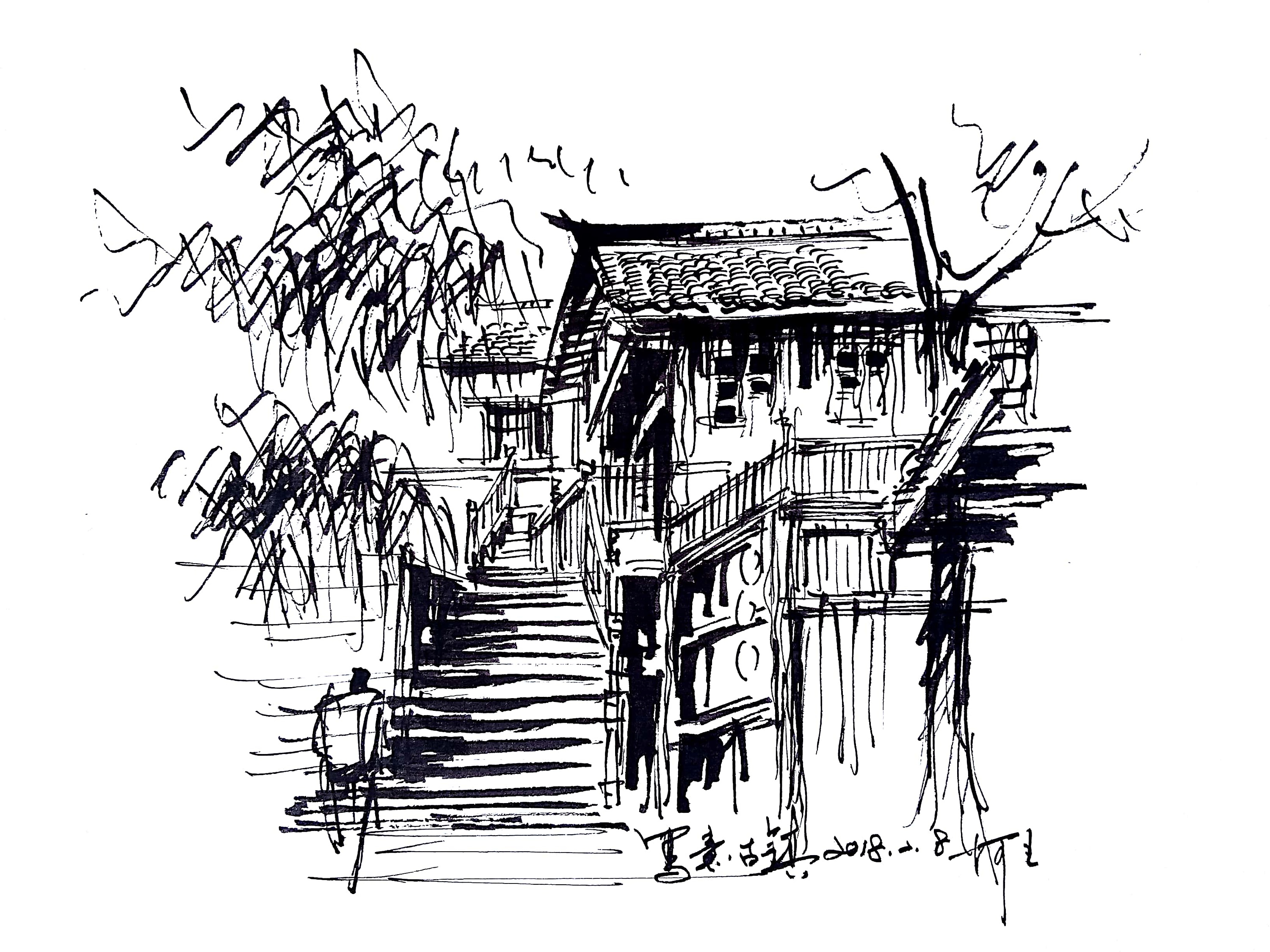 杭州各个景点，你认识几个？|纯艺术|钢笔画|潇洒的甲鱼 - 原创作品 - 站酷 (ZCOOL)