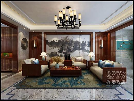 薛城设计师薛城四季菁华复式240平新中式风装修效果图（个人主页-ZMjc2MDk0MTY=） - 家装设计 - 站酷设计师滕州设计师原创素材 - 站酷ZCOOL