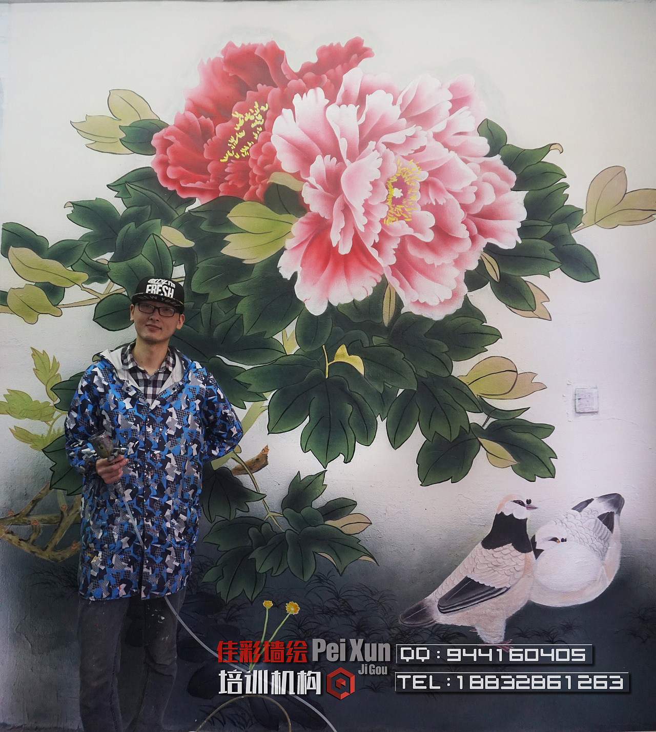 (佳彩墙绘培训机构学员作品_千佳百绘墙绘公司)