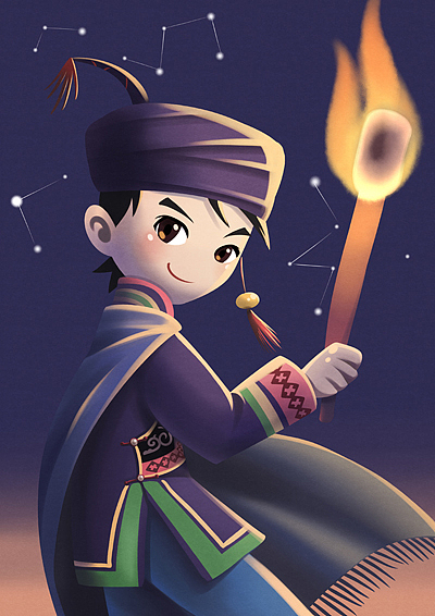 少數(shù)民族插畫 2（圖ZODk4MjMwODA=） - 創(chuàng)作習(xí)作 - 站酷設(shè)計(jì)師烏蘭鐵木1993原創(chuàng)素材 - 站酷ZCOOL