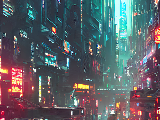 #AI创作实验室#赛博朋克 街道