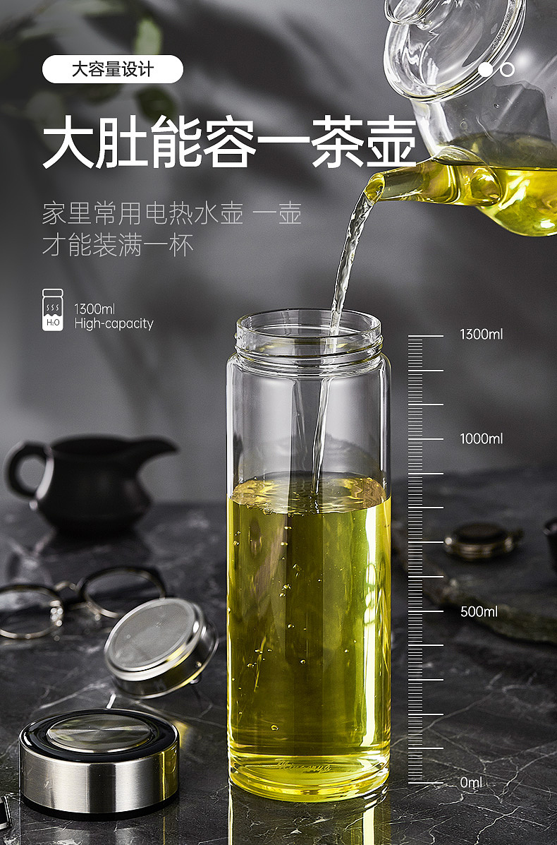 单层大容量玻璃杯