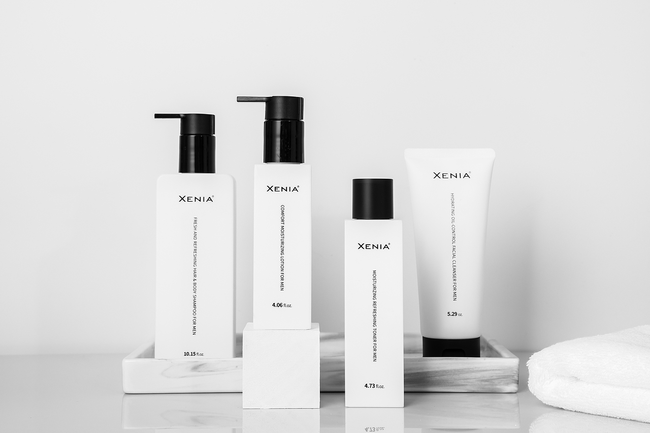 一组男士护肤系列产品 包装设计