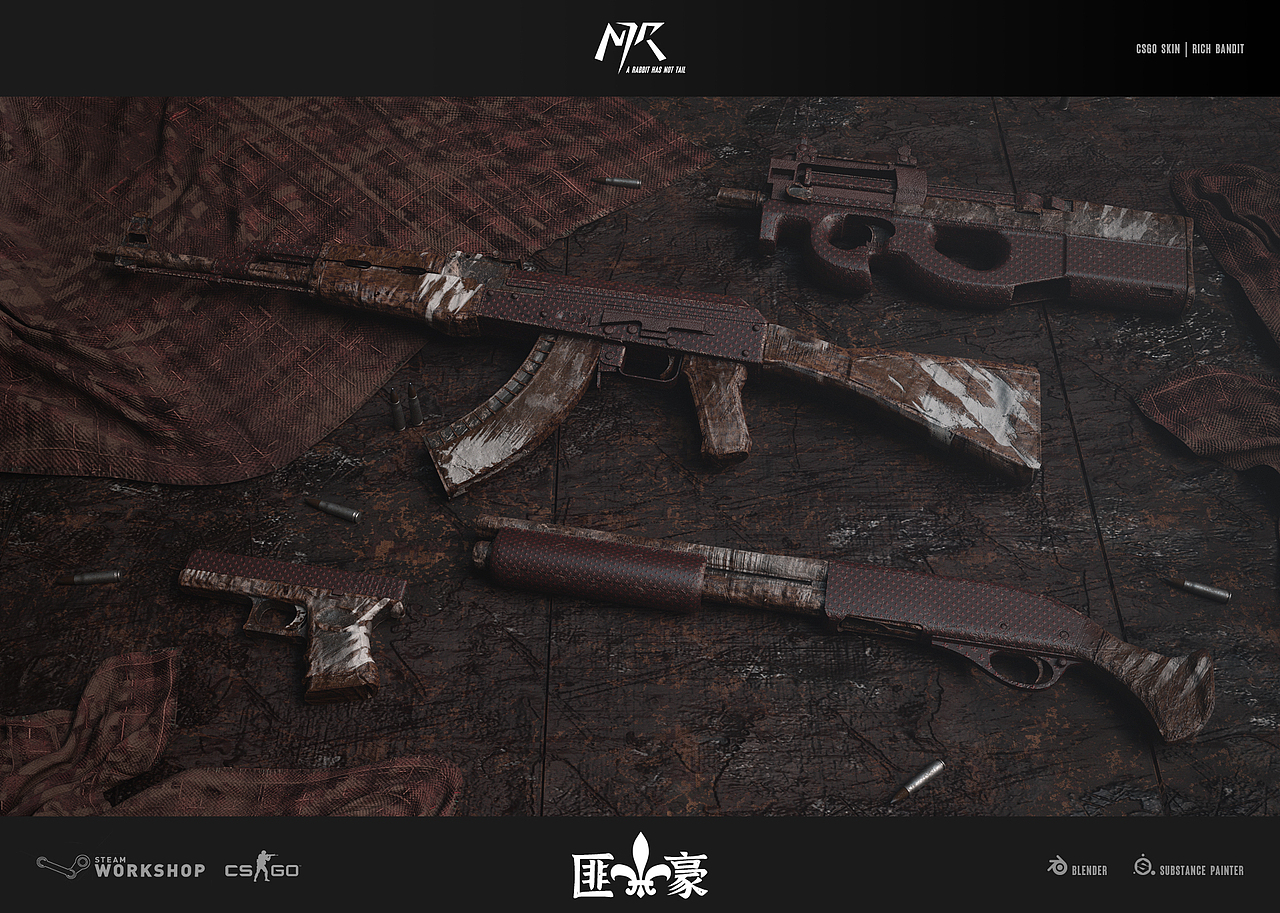 “Rich bandit 匪豪”系列皮膚展示（圖ZMjQ1NjEzMzUy） - 其他三維 - 站酷設(shè)計(jì)師糖呢兩茶匙原創(chuàng)素材 - 站酷ZCOOL