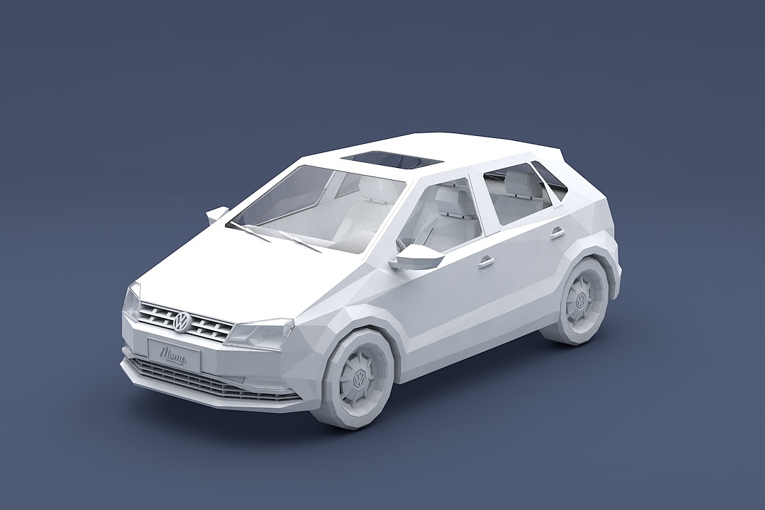 C4D-007 低面小车和场景