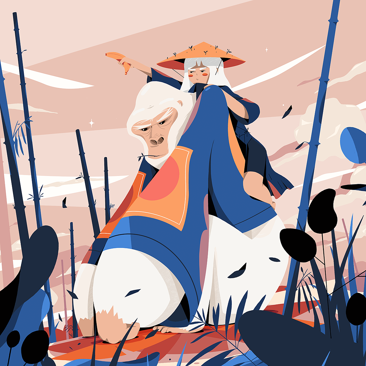 人與自然 和諧相處（圖ZMjg1MTE2NDA4） - 商業(yè)插畫 - 站酷設(shè)計師彌青藤原創(chuàng)素材 - 站酷ZCOOL