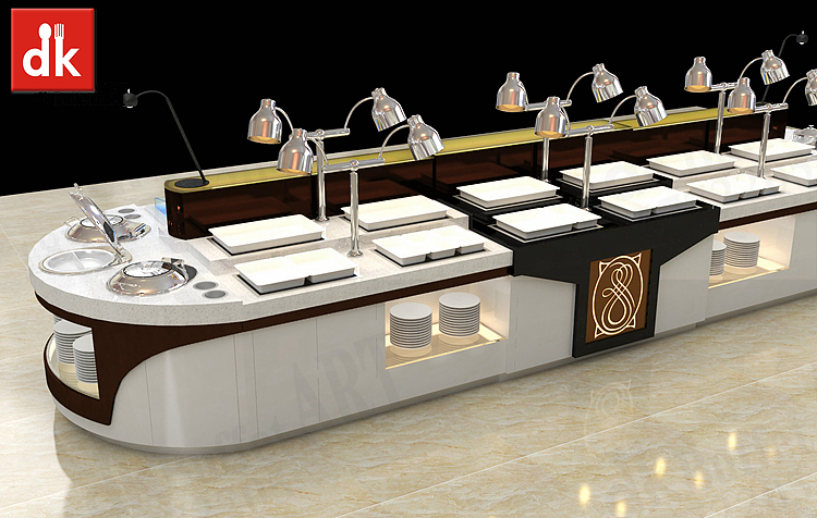 迪克自助餐台 圆形大理石自助餐台定制 可移动布菲台