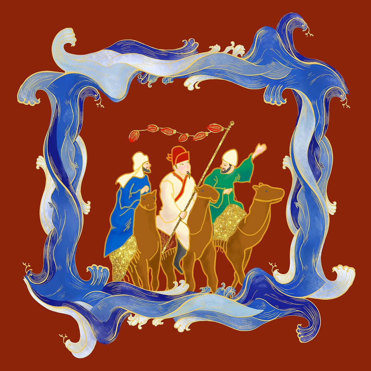 丝露(丝绸之路插画设计)