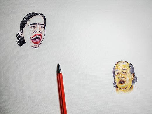 一组圆珠笔+马克笔手绘宣传海报
