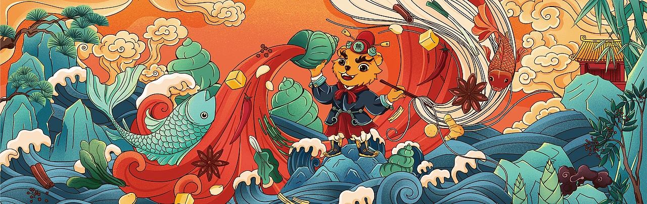 洛阳餐饮品牌策划-餐饮全案案例-阿熊螺蛳粉-logo设计