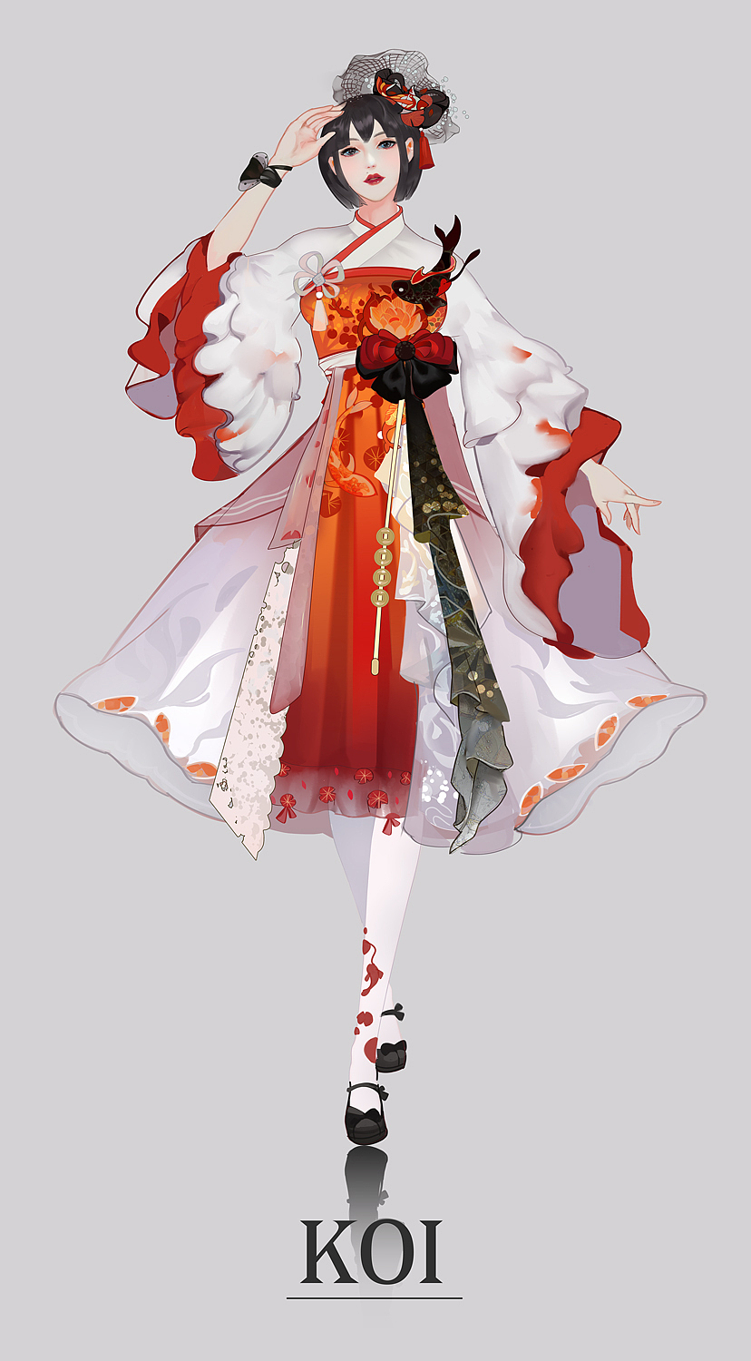 和风服装设计|插画|游戏原画|水气球ass_原创作品-站酷zcool