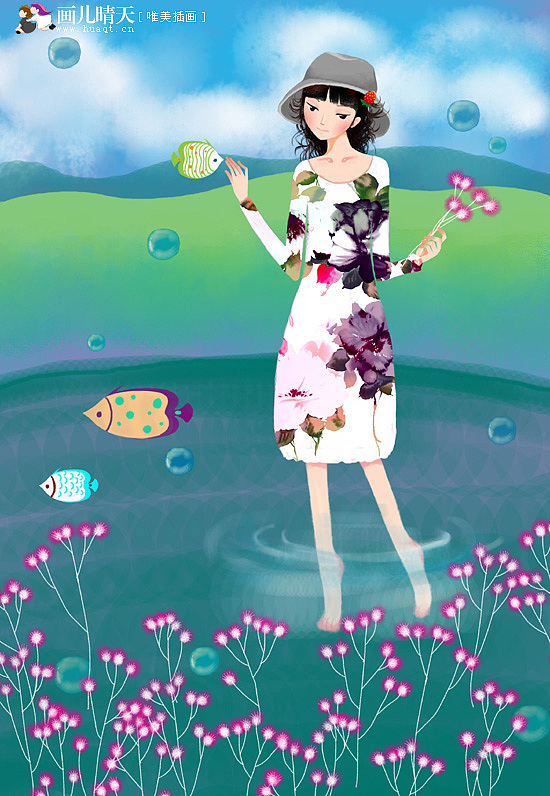 画儿晴天插画作品《悠悠花巫》