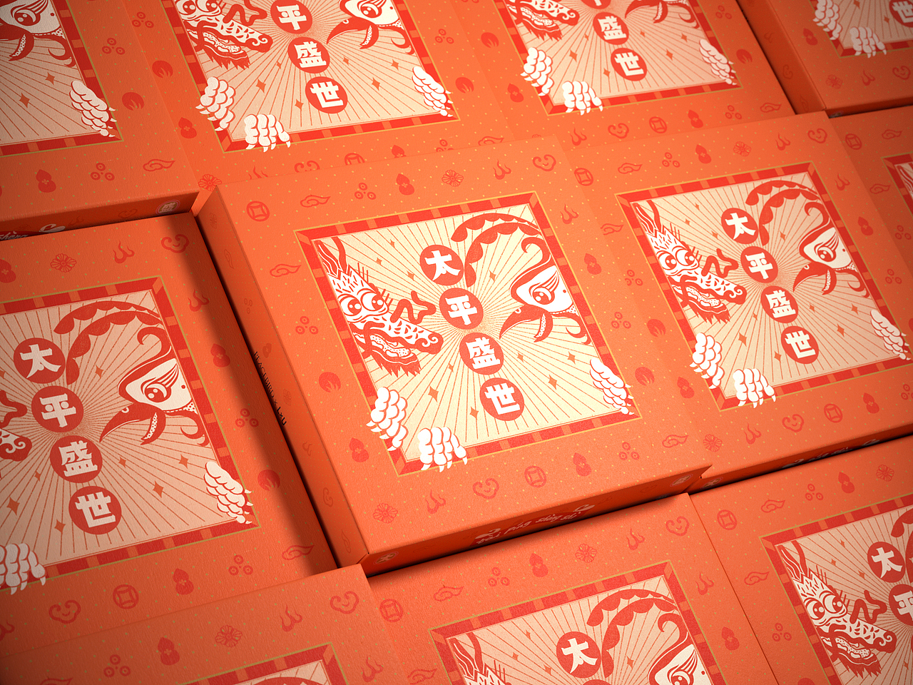LxU × 太平鸟 | 太平盛世·龙凤呈祥 新春礼盒（图ZMTQ4MDMzNjcy） - 包装 - 站酷设计师LxU以乘原创素材 - 站酷ZCOOL