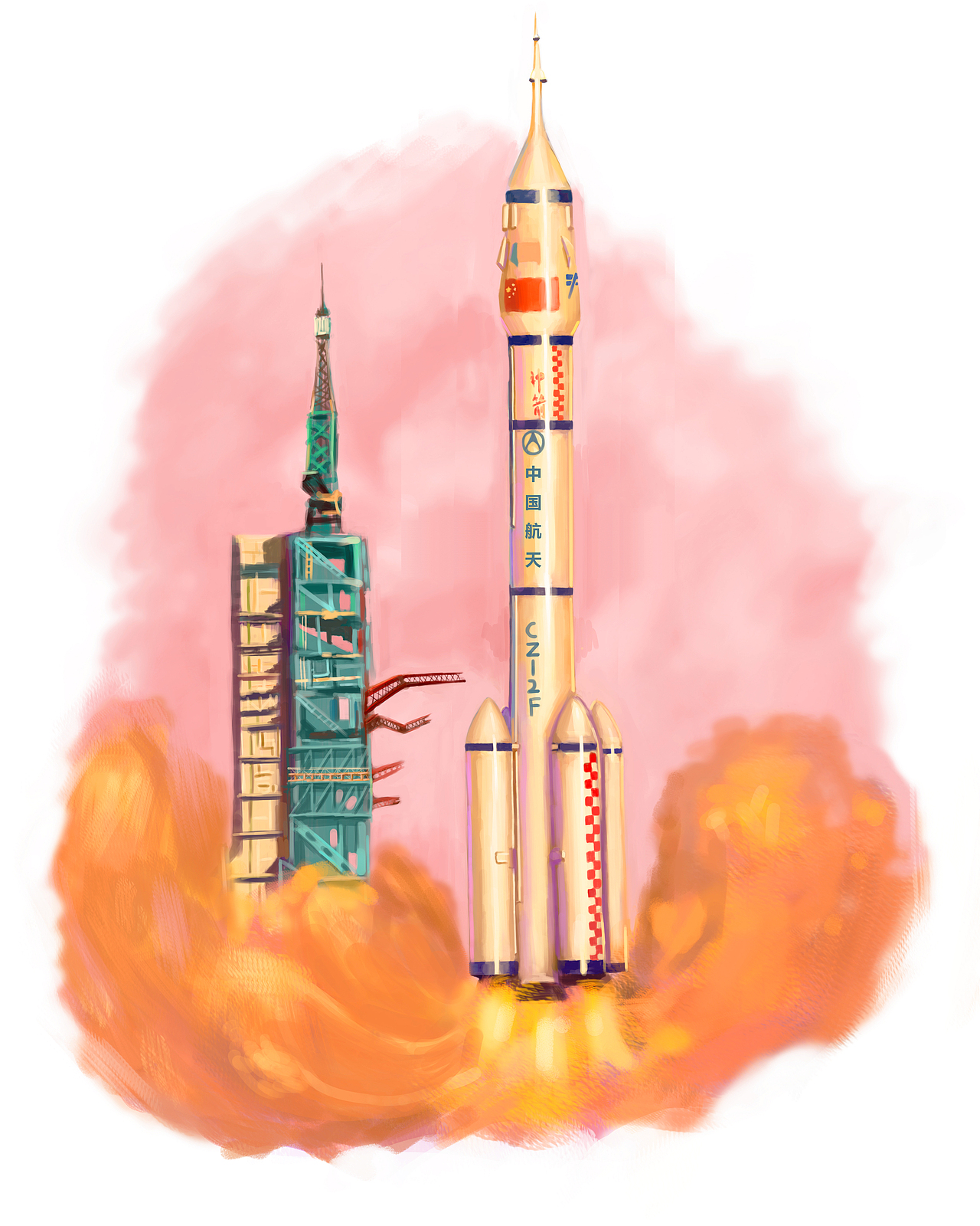 手绘神舟十二号（图ZMjU5MzUyOTE2） - 创作习作 - 站酷设计师zy躺原创素材 - 站酷ZCOOL